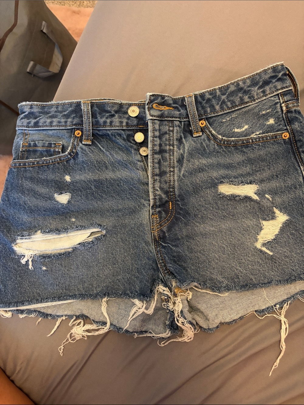 Old Navy Distressed Dark Blue Denim Cutoff Shorts